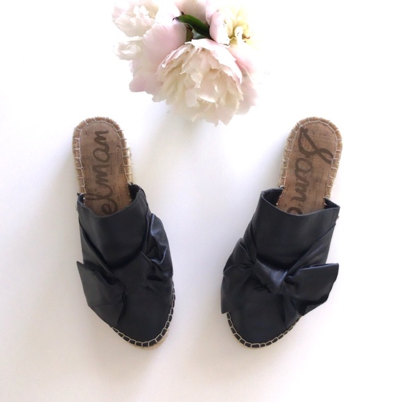 Sam Edelman Shoes - {sam edelman} leather bow slip on shoe mule black